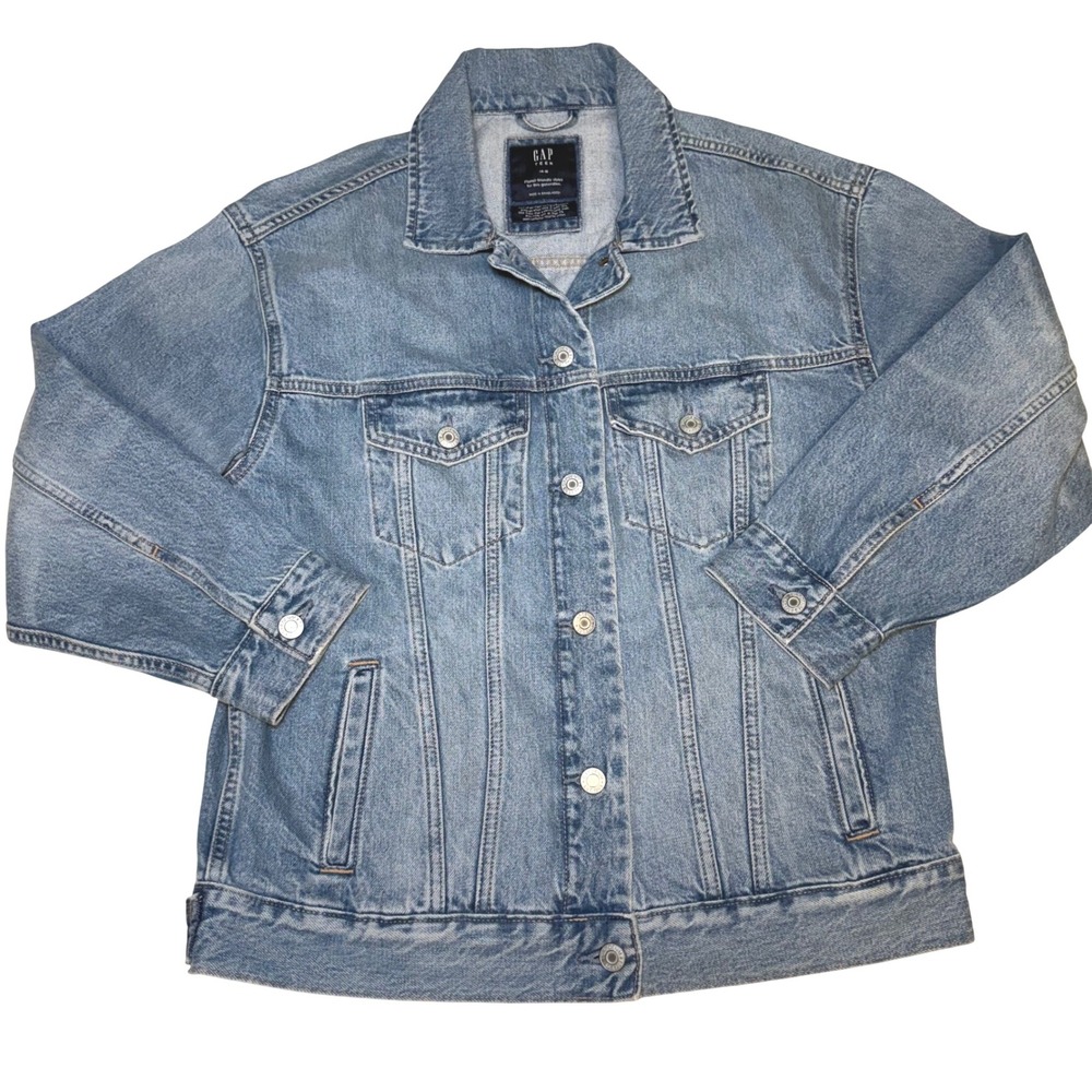 Gap Teen Classic denim jean jacket 100 % cotton size 14/16